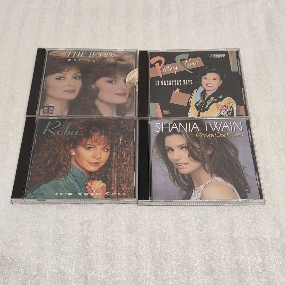 Shania Twain, Reba McEntire, Pastsy Cline, The Judds Country CDs Lot of 4